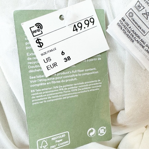 H&M | Wide-leg Sequined Pants in Light Beige NWT - Picture 13 of 15